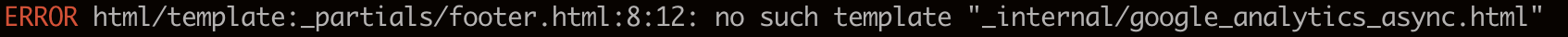 Hugo Template Error