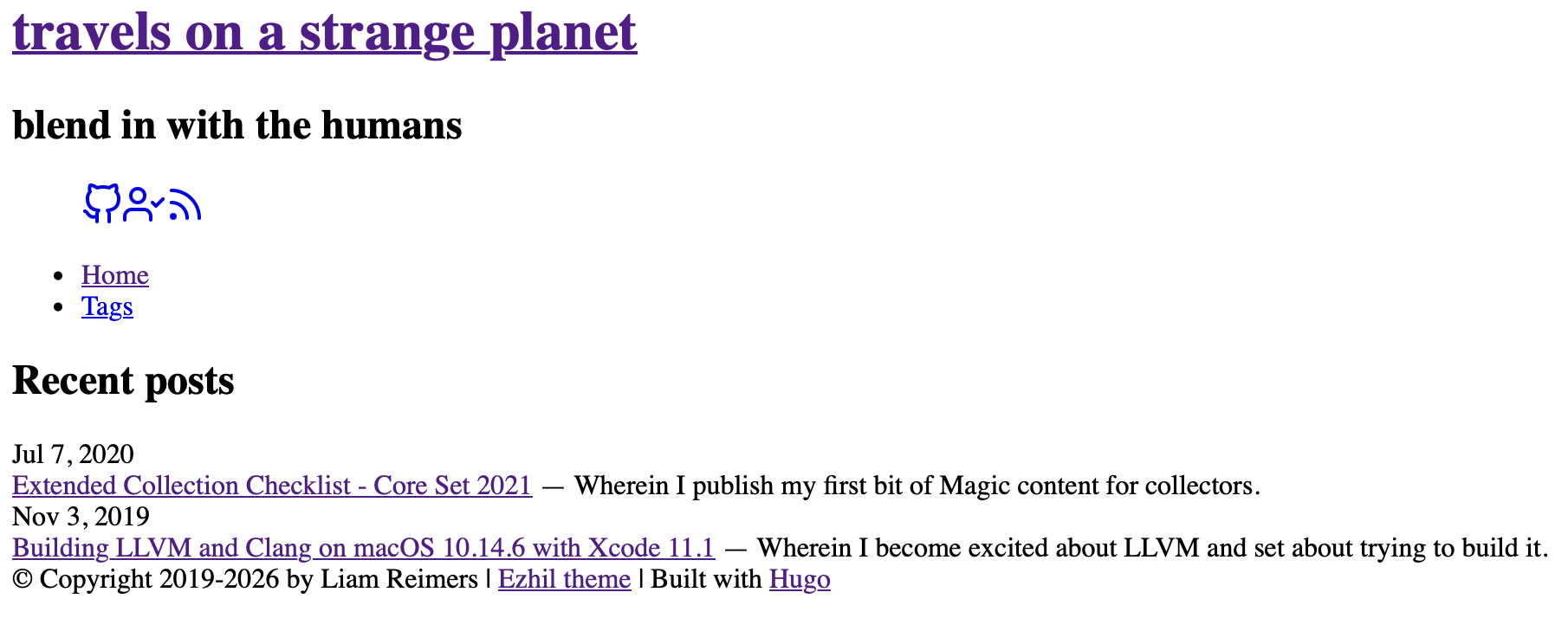 Unstyled Blog Page